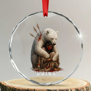 MMIW Native American Crystal Glass Ornament Spirit Bear Protecting Indigenous Woman MMIWG - Print Your Wear