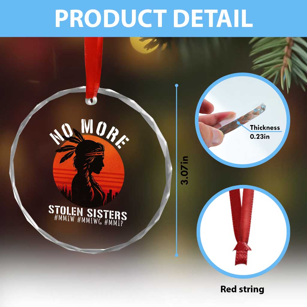 MMIW No More Stolen Sisters Crystal Glass Ornament American Native Indigenous Woman TS10 Print Your Wear