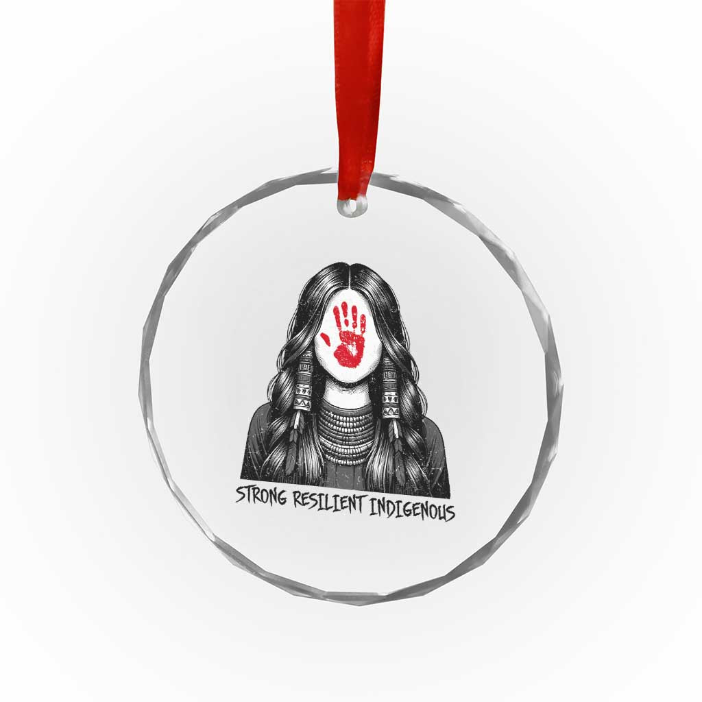 MMIW Strong Resilient Indigenous Crystal Glass Ornament Stand With Native Women Support TS12 Print Your Wear