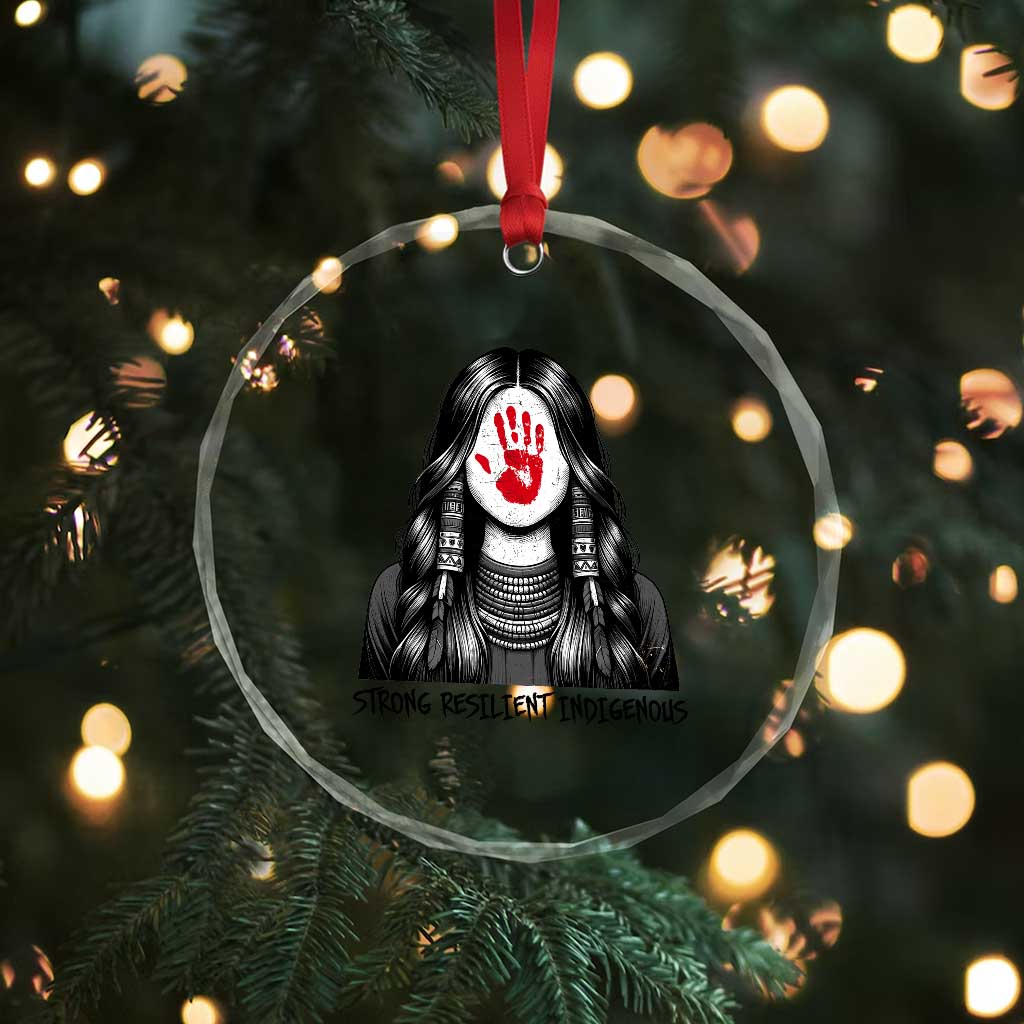MMIW Strong Resilient Indigenous Crystal Glass Ornament Stand With Native Women Support TS12 Print Your Wear