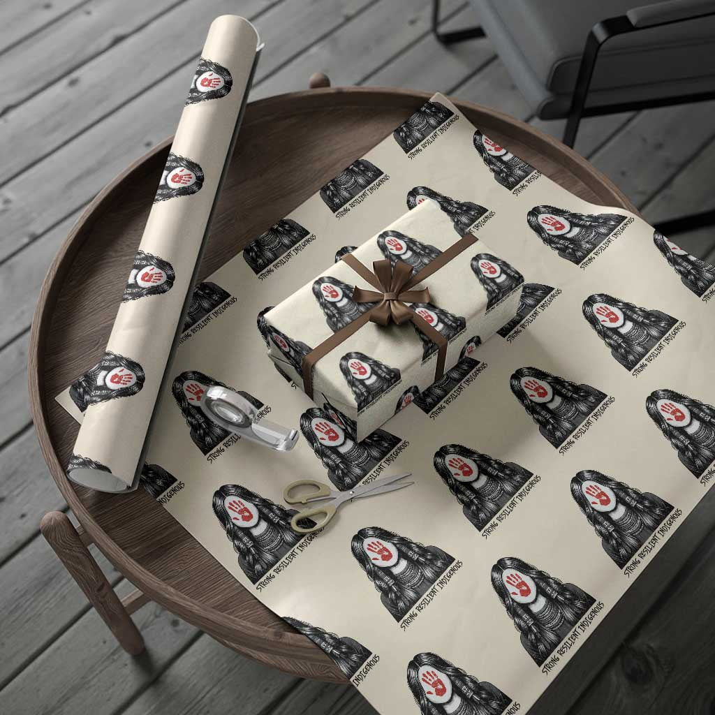 MMIW Strong Resilient Indigenous Wrapping Paper Roll Stand With Native Women Support TS12 Beige Print Your Wear