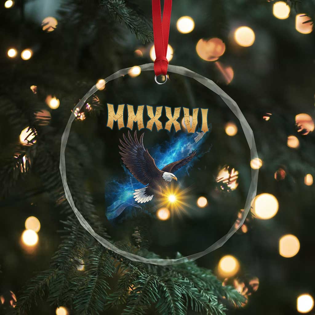 MMXXVI 2026 Eagle Crystal Glass Ornament Epic Patriotic Capitol Flag USA 250th Anniversary TS02 Print Your Wear