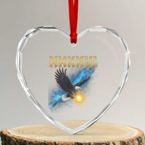 MMXXVI 2026 Eagle Heart Crystal Glass Ornament Epic Patriotic Capitol Flag USA 250th Anniversary TS02 Transparent Glass 3'' Heart Print Your Wear