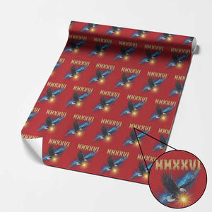 MMXXVI 2026 Eagle Wrapping Paper Roll Epic Patriotic Capitol Flag USA 250th Anniversary TS02 Red Print Your Wear