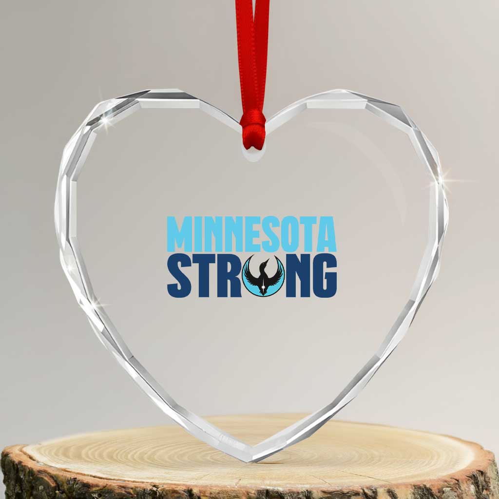 MN State Bird Loon Heart Crystal Glass Ornament Minnesota Strong Pride TS12 Transparent Glass 3'' Heart Print Your Wear