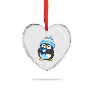 MN Strong Cute Penguin Heart Crystal Glass Ornament Minnesota State Pride Gift TS12 Print Your Wear