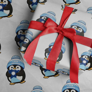 MN Strong Cute Penguin Wrapping Paper Roll Minnesota State Pride Gift TS12 White Print Your Wear