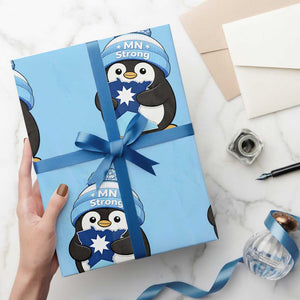 MN Strong Cute Penguin Wrapping Paper Roll Minnesota State Pride Gift TS12 Light Blue Print Your Wear