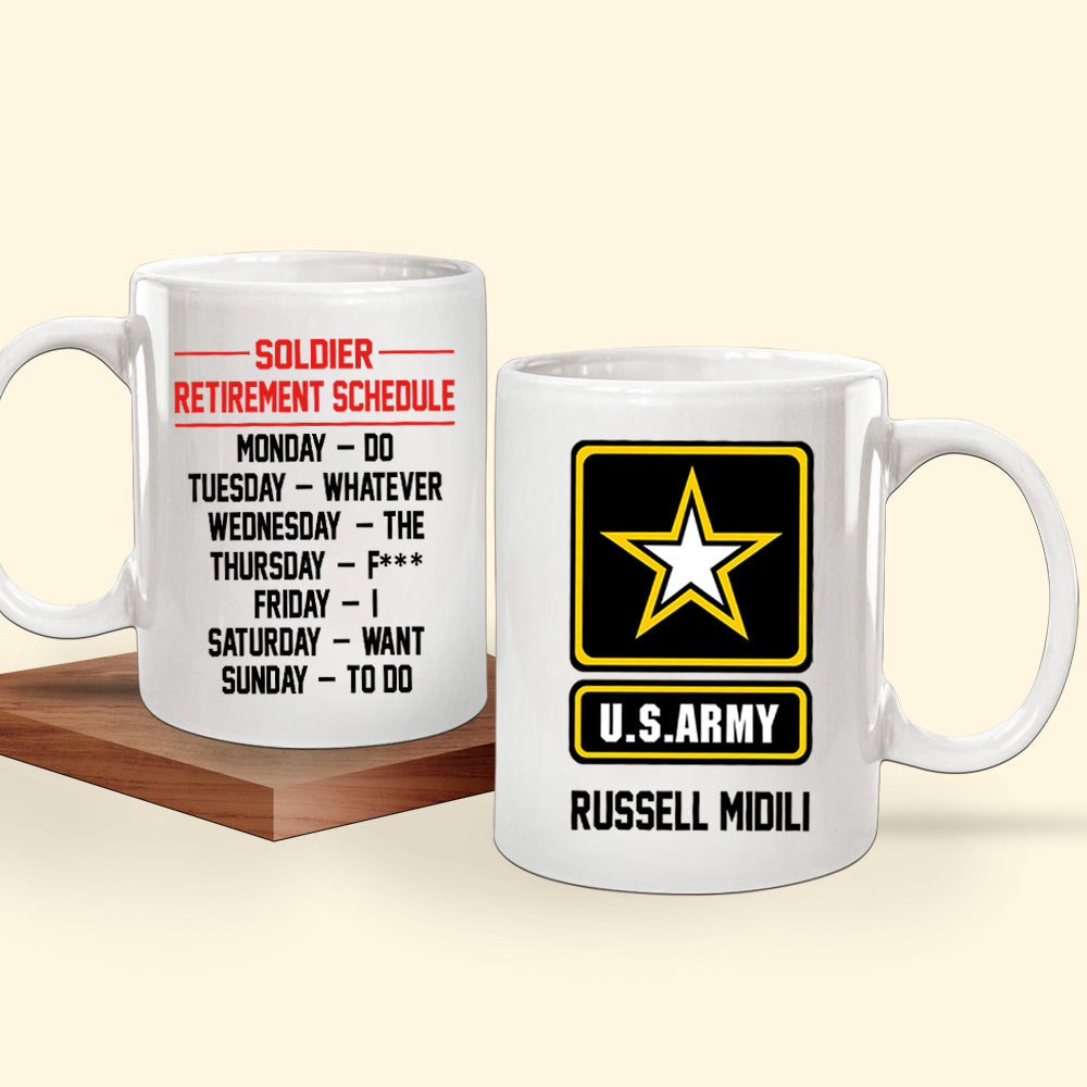 Personalized Veteran Mug Retirement Schedule CTM One Size 11oz size Custom - Printyourwear