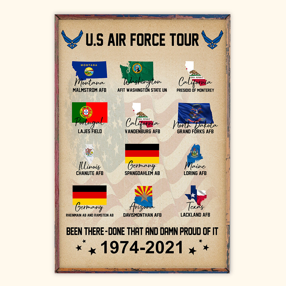 Personalized Veteran Poster Military World Tour CTM Canvas Custom - Printyourwear