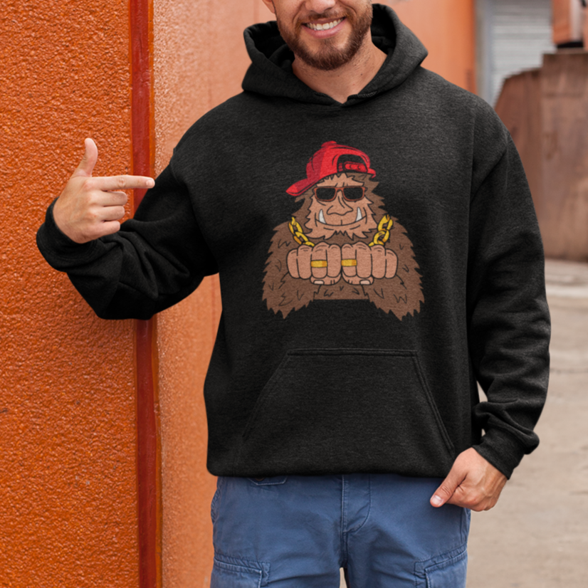 Funny Bigfoot Gangster Hip Hop Rock N Roll Hoodie TS09 Printyourwear