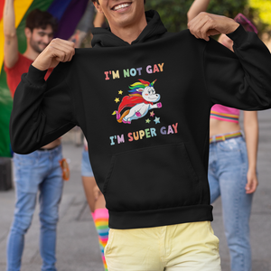 LGBT Cute Unicorn Hoodie I'm Not Gay I'm Super Gay LGBT LGBTQ Gay Pride Flag TS02 Printyourwear