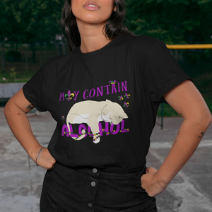 Funny Mardi Gras Drunk Cat T Shirt May Contain Alcohol Drinking Lover TS02 Printyourwear