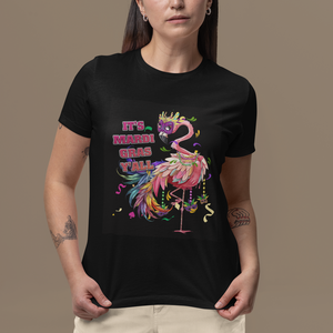 Funny Mardi Gras Flamingo T Shirt It's Mardi Gras Y'all TS02 Printyourwear