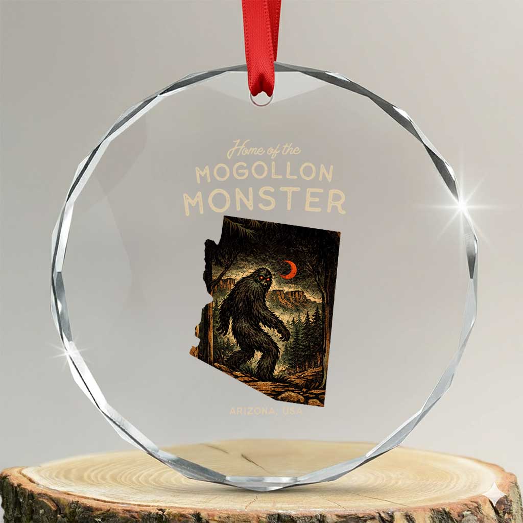 Mogollon Monster Arizona Crystal Glass Ornament Home Of The Cryptid Lover TS12 Transparent Glass 3'' Circle Print Your Wear