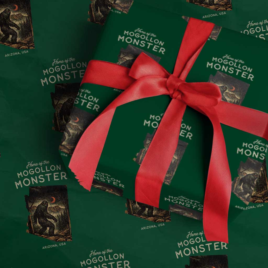 Mogollon Monster Arizona Wrapping Paper Roll Home Of The Cryptid Lover TS12 Green Print Your Wear
