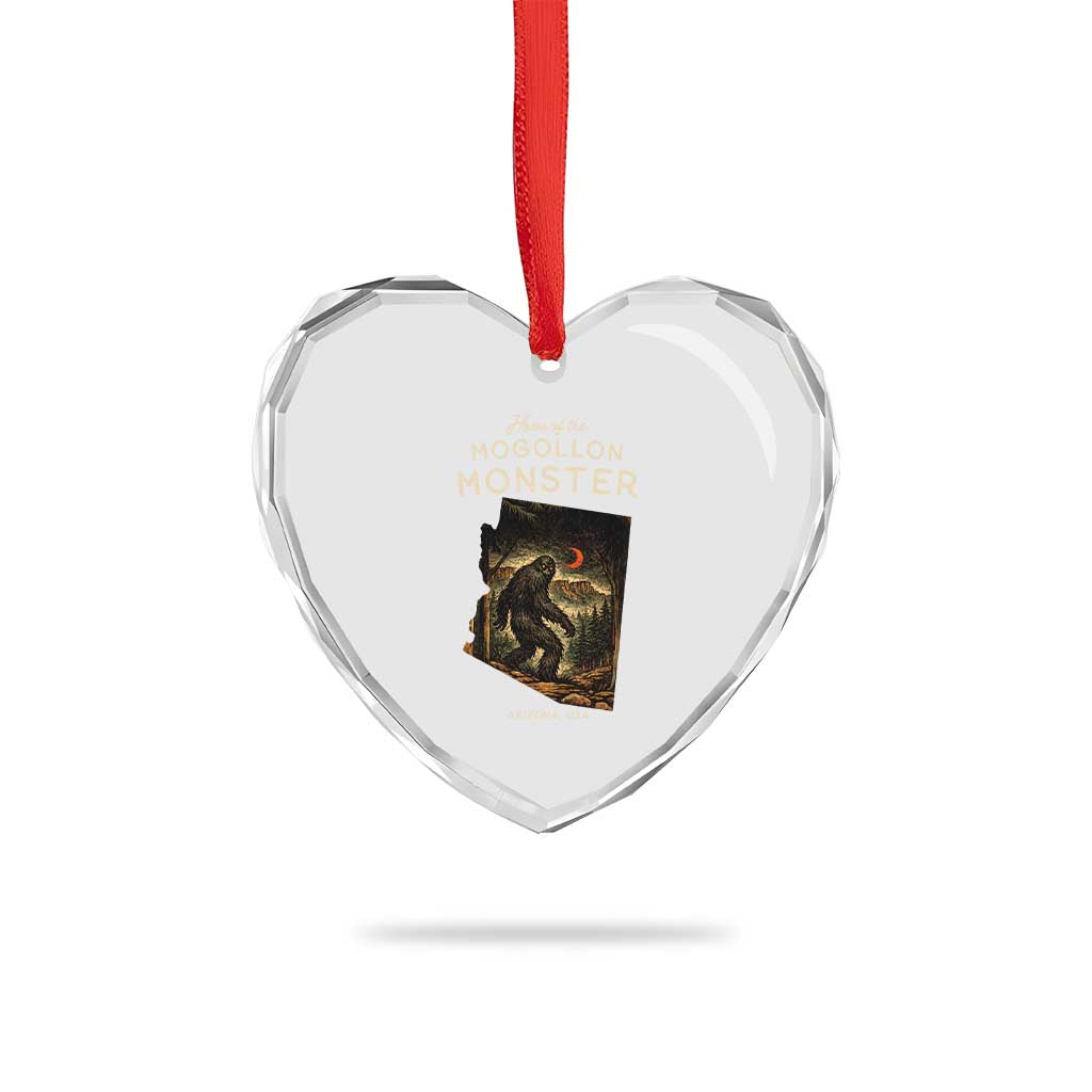 Mogollon Monster Arizona Heart Crystal Glass Ornament Home Of The Cryptid Lover TS12 Print Your Wear