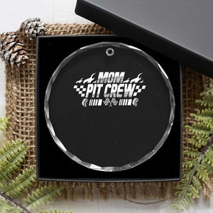 Mom Pit Crew Crystal Glass Ornament Race Car Family Racing Birthday Hosting Parties TS10 Print Your Wear