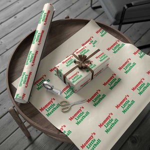 Mommy's Little Meatball Wrapping Paper Roll Funny Italian Family Baby Humor TS02 Beige Print Your Wear