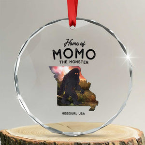 Momo The Monster Folklore Crystal Glass Ornament Louisiana Missouri Cryptid Lover Gift TS12 Transparent Glass 3'' Circle Print Your Wear