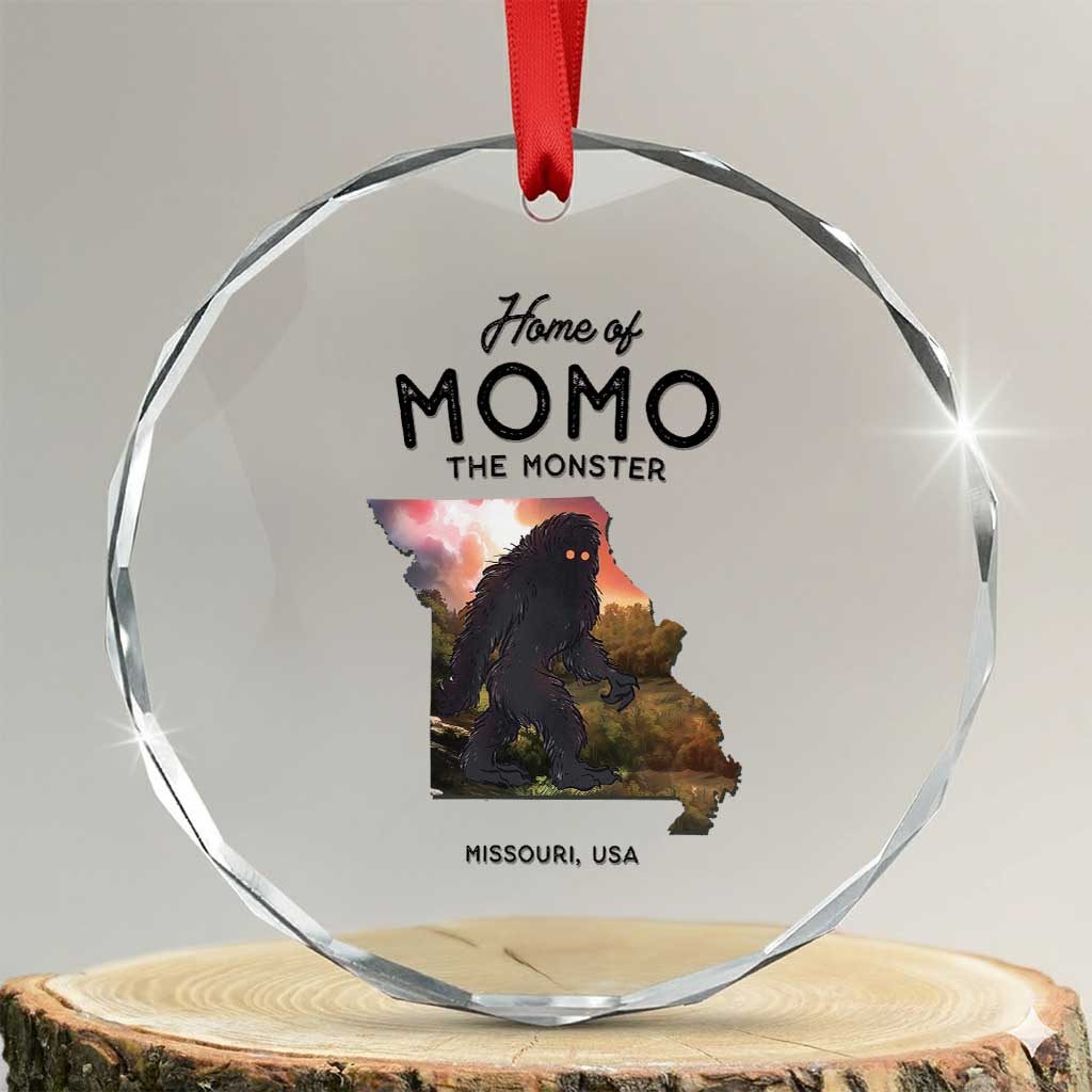 Momo The Monster Folklore Crystal Glass Ornament Louisiana Missouri Cryptid Lover Gift TS12 Transparent Glass 3'' Circle Print Your Wear