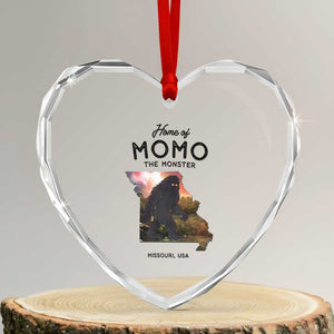 Momo The Monster Folklore Heart Crystal Glass Ornament Louisiana Missouri Cryptid Lover Gift TS12 Transparent Glass 3'' Heart Print Your Wear