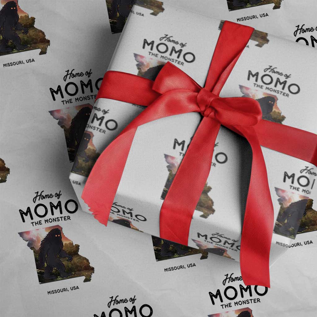 Momo The Monster Folklore Wrapping Paper Roll Louisiana Missouri Cryptid Lover Gift TS12 White Print Your Wear