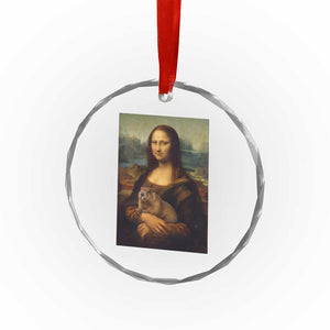 Mona Lisa Holding Groundhog Parody Painting Crystal Glass Ornament Funny Groundhog Day TS11 Print Your Wear