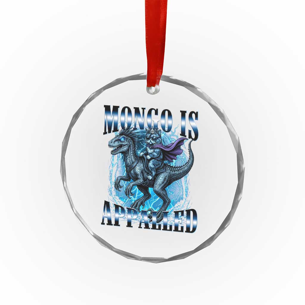 Mongo is Appalled Crystal Glass Ornament Funny Princess Cat Riding Dinosaur TS14 Print Your Wear