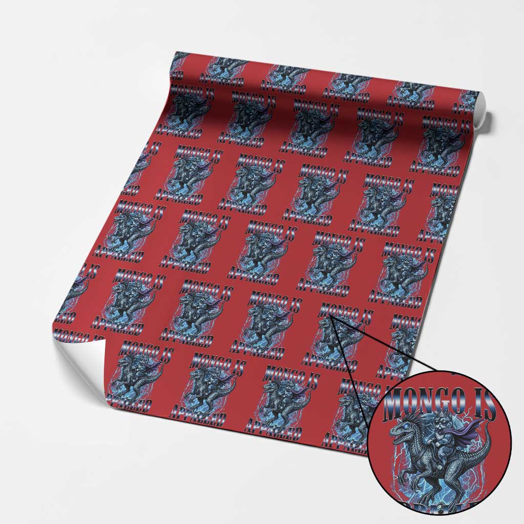 Mongo is Appalled Wrapping Paper Roll Funny Princess Cat Riding Dinosaur TS14 Red Print Your Wear