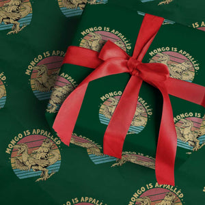 Mongo is Appalled Wrapping Paper Roll Vintage Princess Cat Riding Dinosaur TS14 Green Print Your Wear