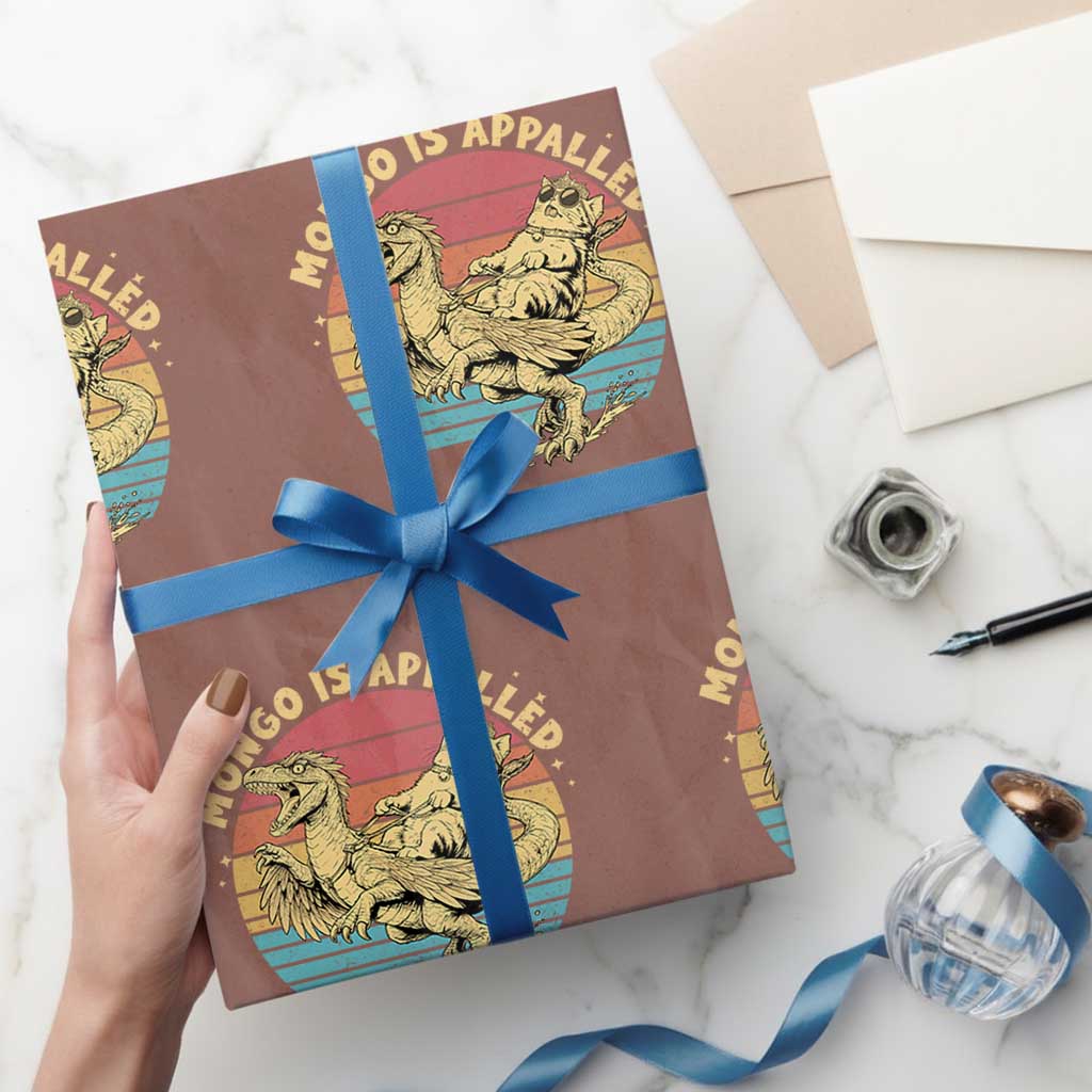 Mongo is Appalled Wrapping Paper Roll Vintage Princess Cat Riding Dinosaur TS14 Mocha Print Your Wear