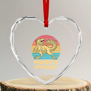 Mongo Is Appalled Heart Crystal Glass Ornament Funny Dinosaur Gamer Book Lover Retro Gift