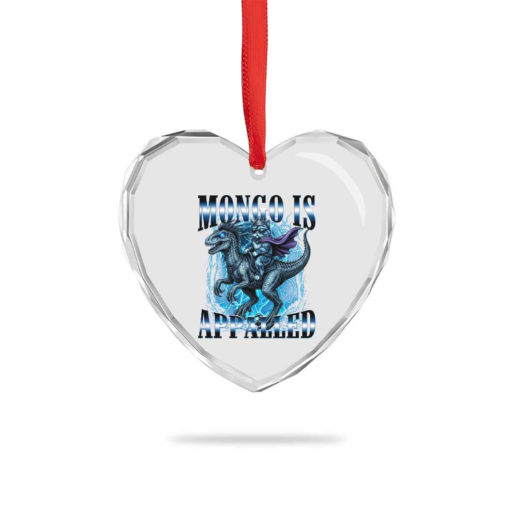 Mongo is Appalled Heart Crystal Glass Ornament Funny Princess Cat Riding Dinosaur TS14 Print Your Wear