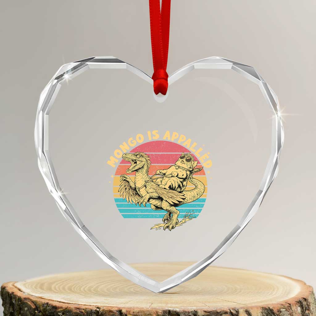 Mongo is Appalled Heart Crystal Glass Ornament Vintage Princess Cat Riding Dinosaur TS14 Transparent Glass 3'' Heart Print Your Wear