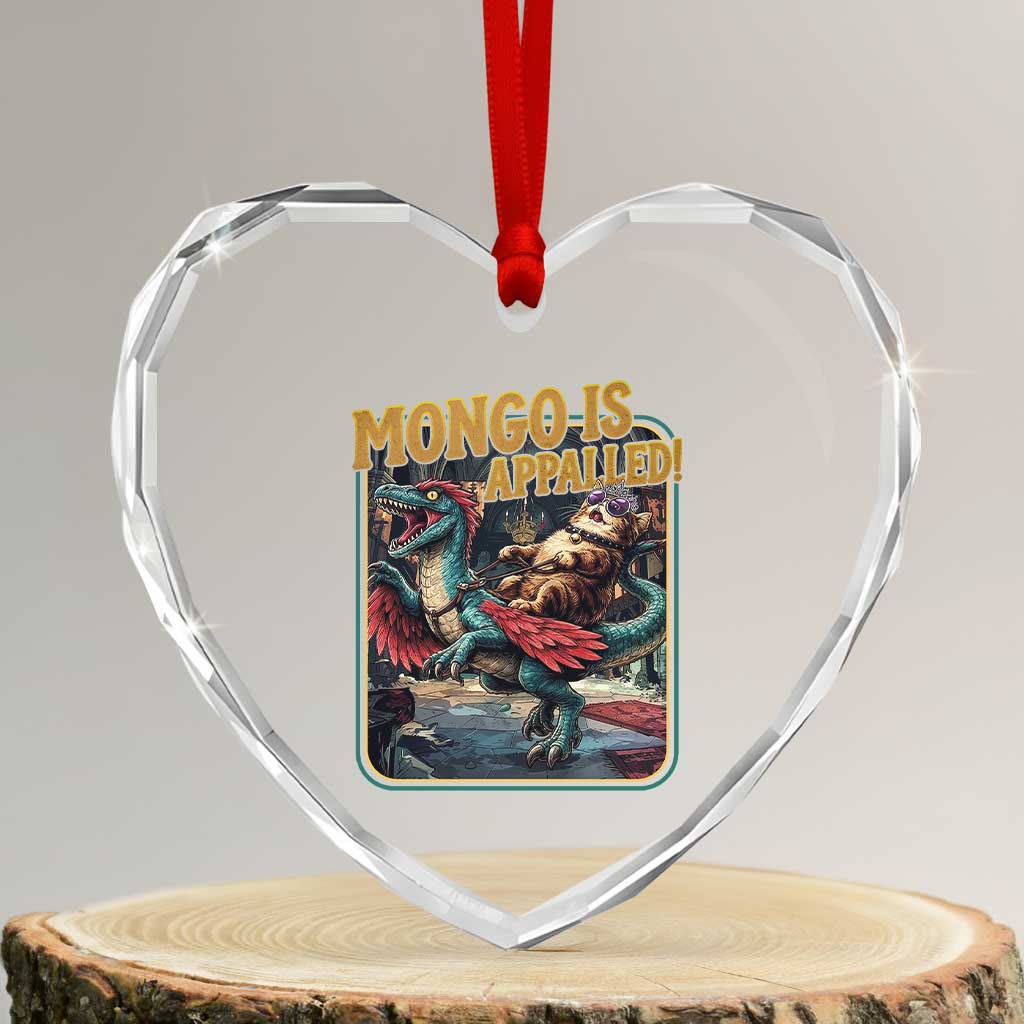 Mongo is Appalled Heart Crystal Glass Ornament Vintage Princess Cat Riding Dinosaur Sci-Fi Book Lover TS14 Transparent Glass 3'' Heart Print Your Wear