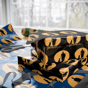 Monk and Dog Silhouette Peace Wrapping Paper Roll Spiritual Walk for Peace Sunset TS02 Black Print Your Wear