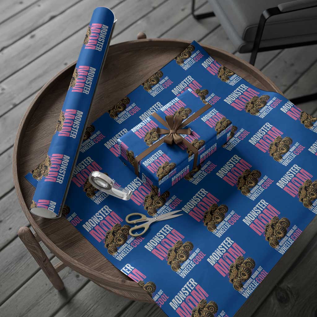 Monster Mom Like Normal Mama But Wheelie Cool Wrapping Paper Roll Monster Truck Mama TS11 Blue Print Your Wear