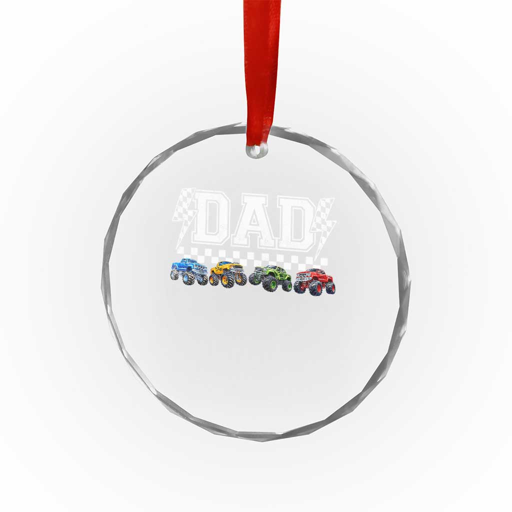 Monster Truck Dad Crystal Glass Ornament Funny Truck Daddy Checkered Father's Day TS11 Print Your Wear