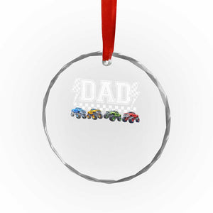 Monster Truck Dad Crystal Glass Ornament Funny Truck Daddy Checkered Father's Day TS11 Print Your Wear
