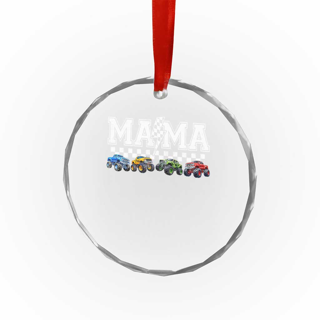 Monster Truck Mama Crystal Glass Ornament Funny Truck Mom Checkered Mother's Day TS11 Print Your Wear