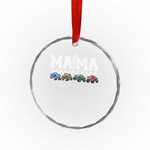 Monster Truck Mama Crystal Glass Ornament Funny Truck Mom Checkered Mother's Day TS11 Print Your Wear