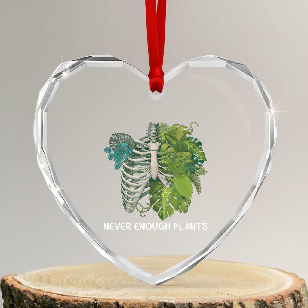 Monstera Plant Body Skeleton Heart Crystal Glass Ornament Never Enough Plants TS12 Transparent Glass 3'' Heart Print Your Wear