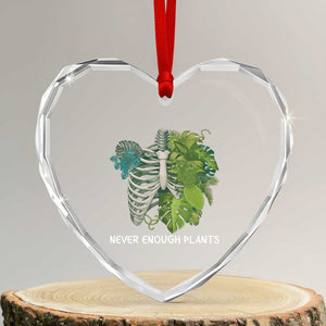 Monstera Plant Body Skeleton Heart Crystal Glass Ornament Never Enough Plants TS12 Transparent Glass 3'' Heart Print Your Wear