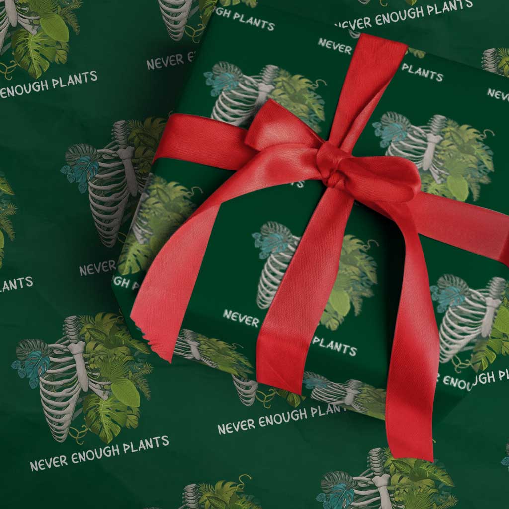 Monstera Plant Body Skeleton Wrapping Paper Roll Never Enough Plants TS12 Green Print Your Wear