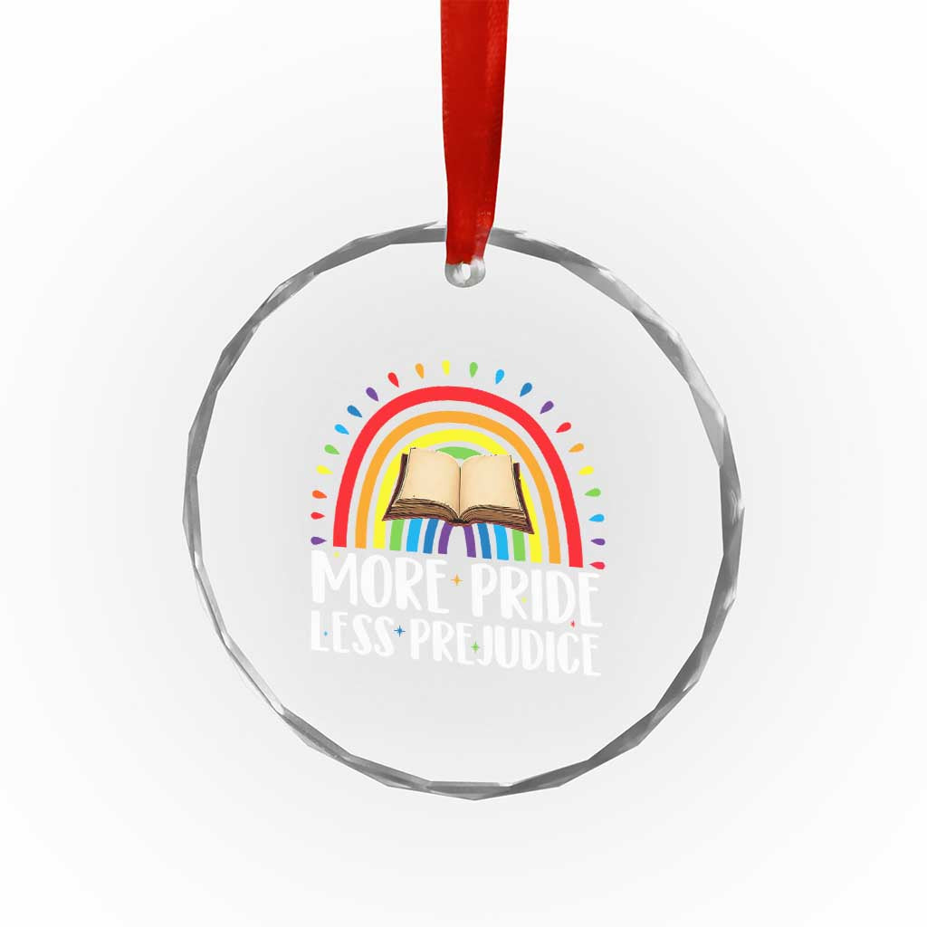 More Pride Less Prejudice Crystal Glass Ornament LGBTQ Pride Month Book Lover TS14 Print Your Wear