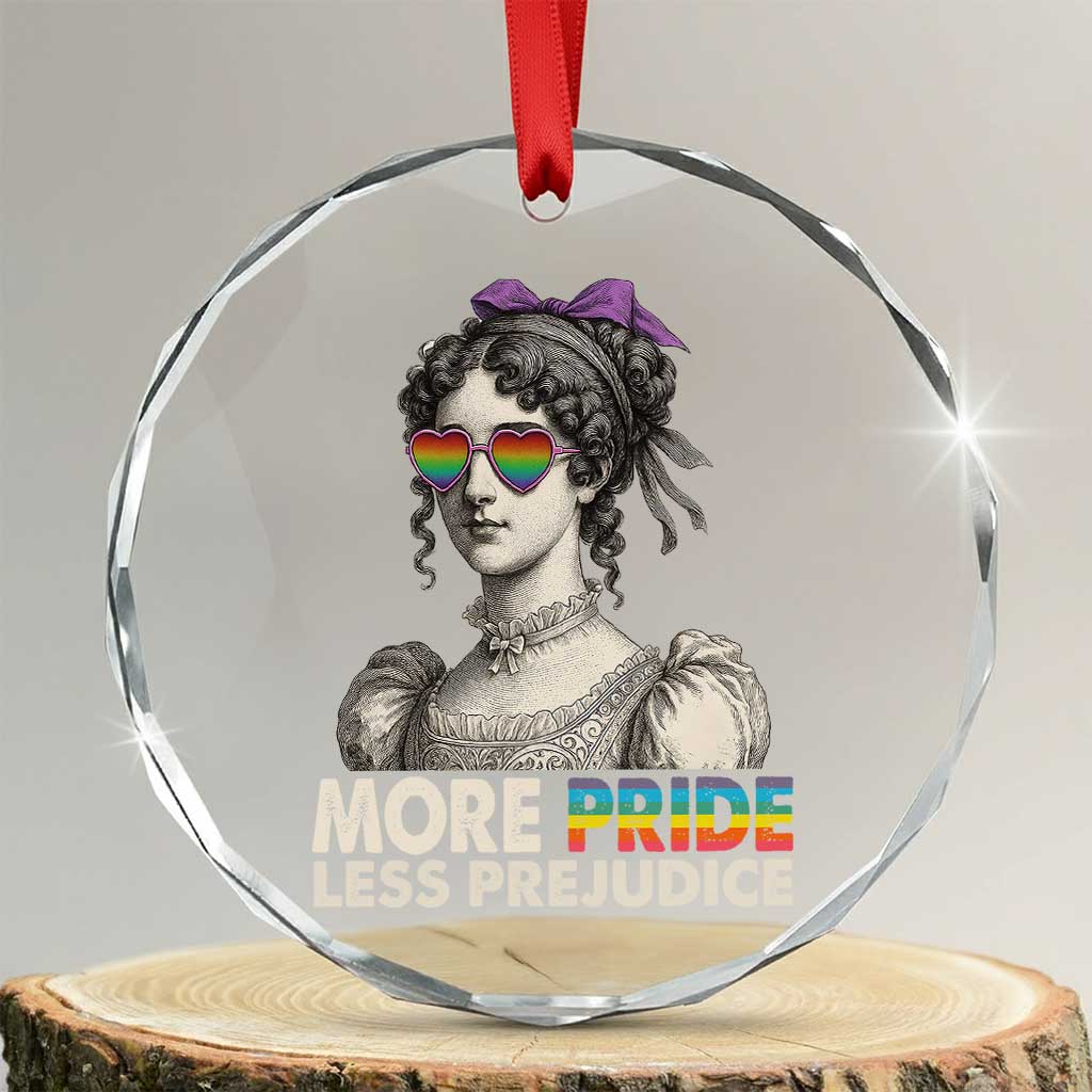 More Pride Less Prejudice Crystal Glass Ornament LGBTQ Proud Ally Pride Month TS10 Transparent Glass 3'' Circle Print Your Wear