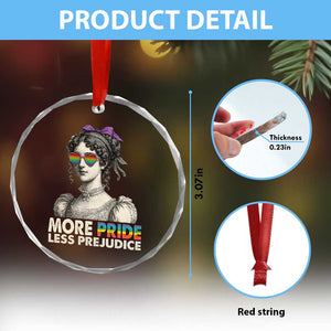 More Pride Less Prejudice Crystal Glass Ornament LGBTQ Proud Ally Pride Month TS10 Print Your Wear