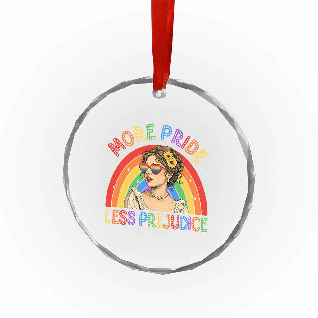 More Pride Less Prejudice Crystal Glass Ornament Pride Month LGBTQ Gay Lesbian TS14 Print Your Wear