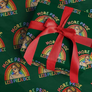 More Pride Less Prejudice Wrapping Paper Roll Pride Month LGBTQ Gay Lesbian